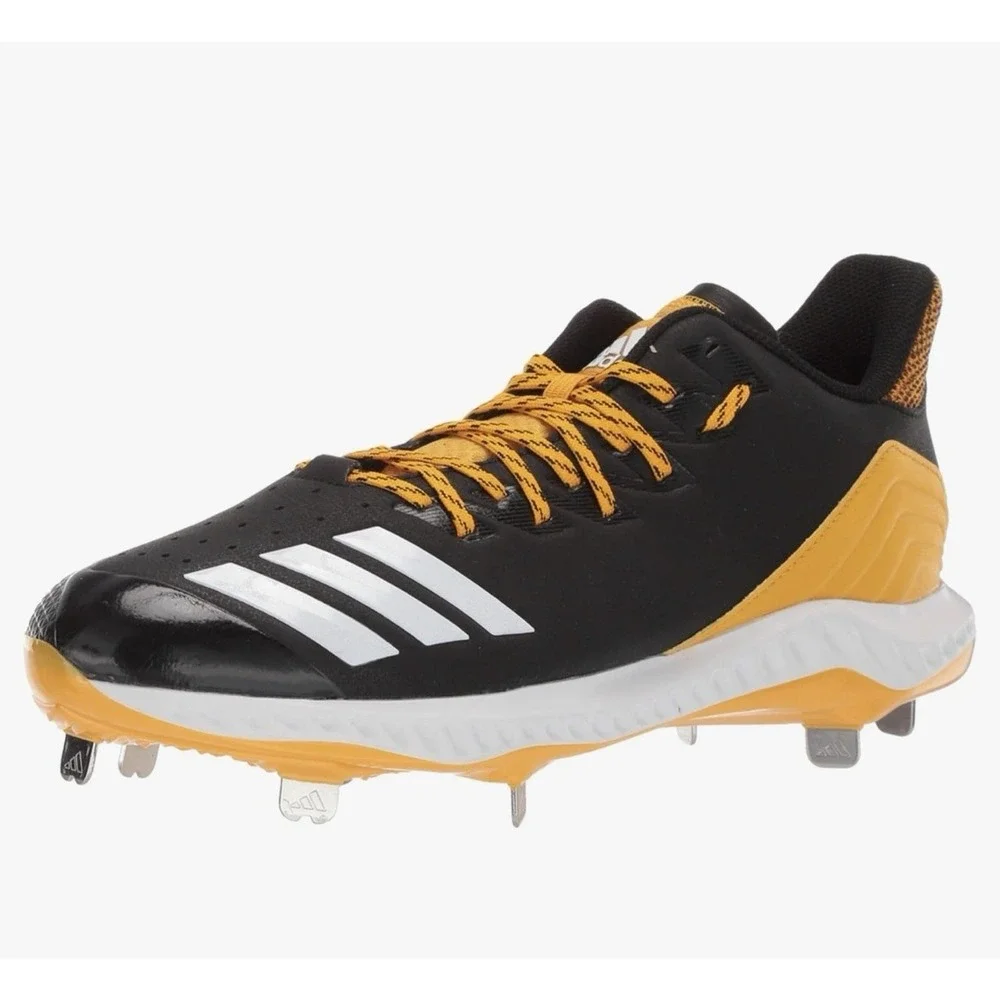 Adidas Mens Icon Bounce Metal Baseball Cleats Black Gold CG5249 Size 16